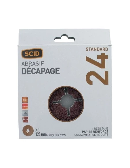 Disque alésage étoilé ø 22 mm 125 24 3