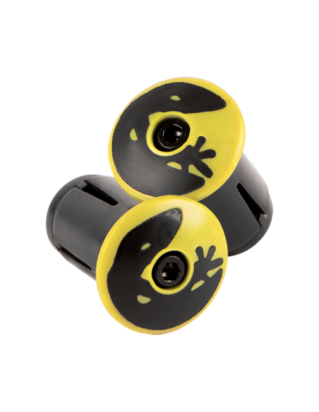 Bouchons de guidon vélo jaune - Finition esthetique du cintre route - LIZARD SKINS
