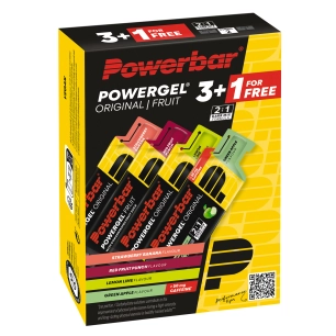 PowerBar PowerGel MultiPack (10 packs of 3+1 X 41gr) - Strawberry-Banana + Green Apple + Lemon-Lime + Red Fruit Punch