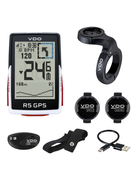 Compteur GPS vélo avec capteurs cardio et cadence - Suivi de performance complet - VDO