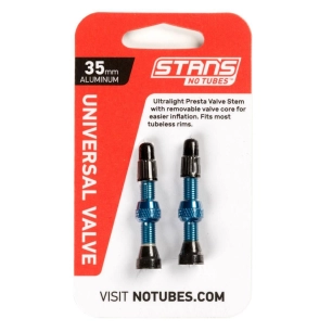 1 Stan's Valve Stem Aluminium (Pair) - Universal, Presta - Blue - 35mm