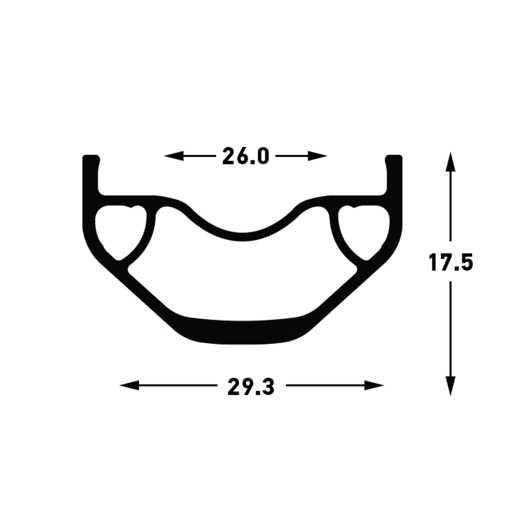 1 Stan's Flow K Rim - 26'' - 32H - Black / Gray