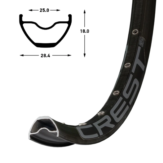 1 Stan's Crest S2 Rim - 29'' - 28H - Black / Gray