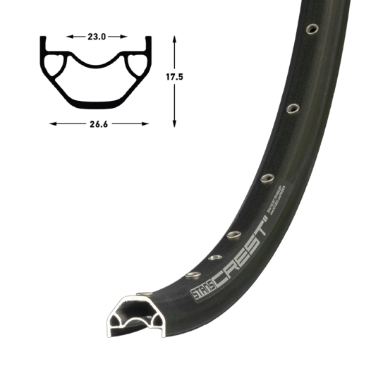 1 Stan's Crest D Rim - 29'' - 32H - Black / Silver