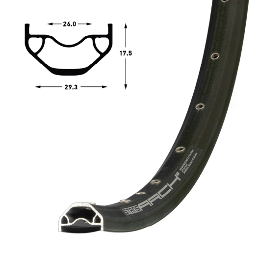 1 Stan's Arch D Rim - 29'' - 32H - Black / Silver
