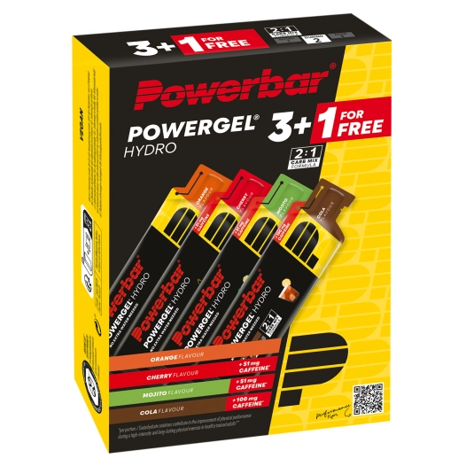 PowerBar PowerGel Hydro MultiPack (10 packs of 3+1 X 41gr) - Cherry + Cola + Mojito + Orange