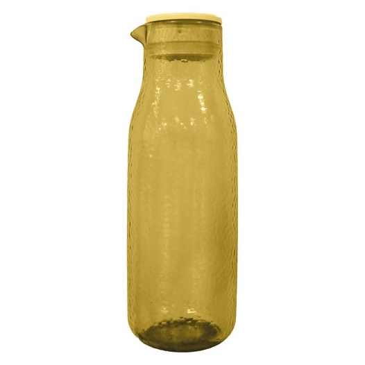 carafe en rpet transparant avec couvercle mimosa yellow 1l - livwise point virgule