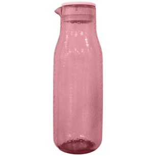 carafe en rpet transparant avec couvercle dusty pink 1l - livwise point virgule