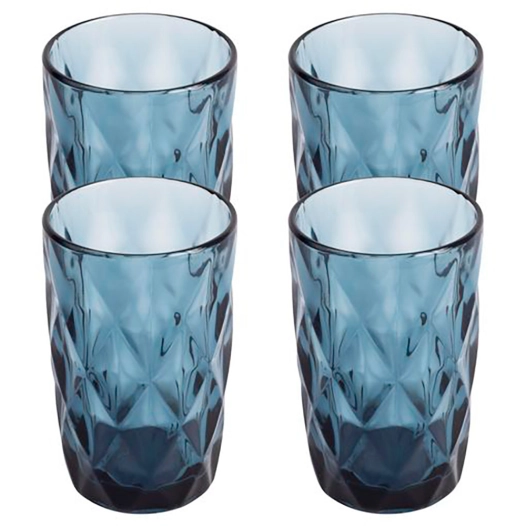 verre à relief modèle aqua, 350 ml, 4 unités