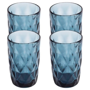 verre à relief modèle aqua, 350 ml, 4 unités