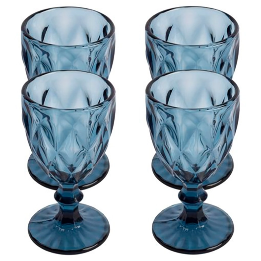 verre à pied à relief modèle aqua, 250 ml, 4 unités