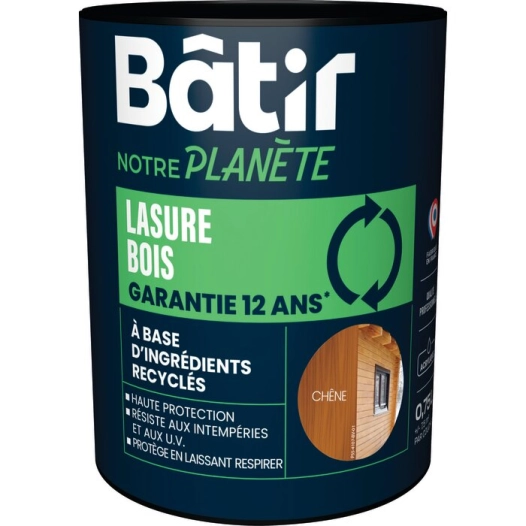 bat. lasure 12 ans 0.75l chêne