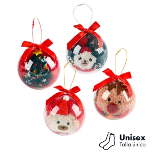 chaussettes en forme de boule de noël, 1 paire, unisexe, taille unique, modèles assortis