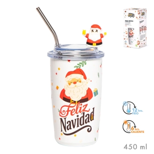 mug isotherme père noël, joyeux noël, 450 ml