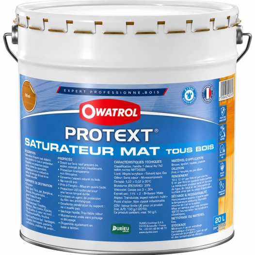 protext saturateur mat miel 20l protext saturateur mat miel 20l - owatrol