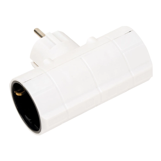 adaptateur schuko double face 2 broches 16 à 250 v~, blanc