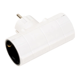 adaptateur schuko double face 2 broches 16 à 250 v~, blanc