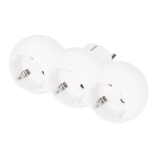 adaptateur schuko triple face avant 2 pôles + prise 16 à 250 v~, blanc