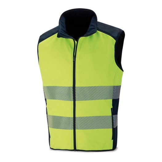 gilet softshell haute visibilité, jaune fluo, taille l