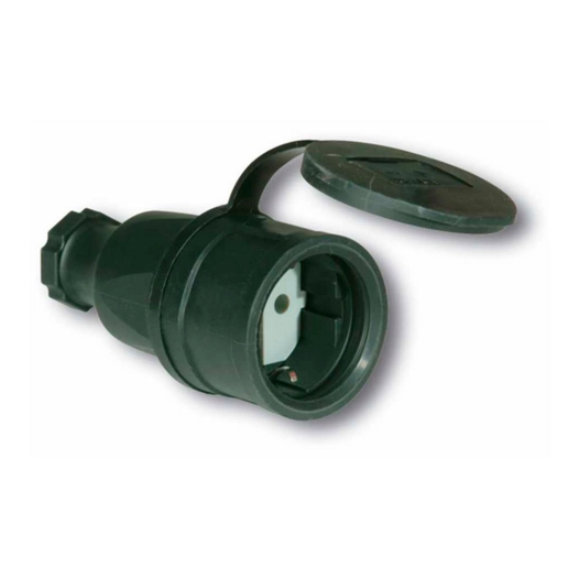base d'antenne schuko en caoutchouc 2 pôles + transformateur 16 à 250 v~, avec couvercle, ip44, noire, sous film rétractable
