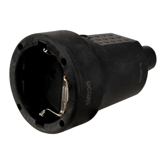 base d'antenne en caoutchouc schuko 2 p+t 16 à 250 v~, noire