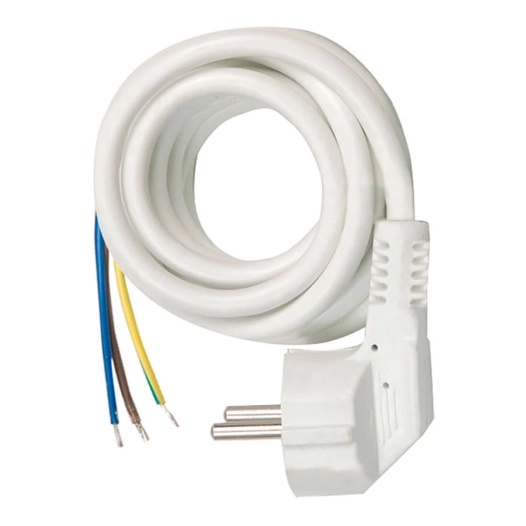 câble h05vv-f 3g1mm² pour multiprise multifix, avec fiche, blanc, 3 m, blister