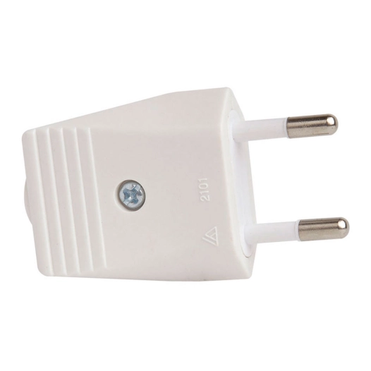 prise europlug à 2 broches sans terre, 10a 250 v, prise droite, blanche