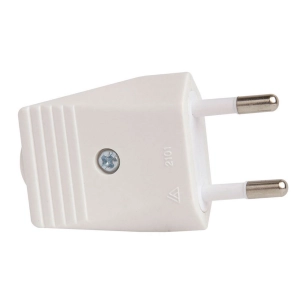 prise europlug à 2 broches sans terre, 10a 250 v, prise droite, blanche