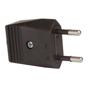 prise europlug à 2 broches sans terre, 10a 250 v, prise droite, noire