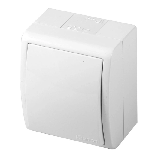 va-et-vient en saillie, 10 ax 250v~, ip54, série aquarius, blanc, blister