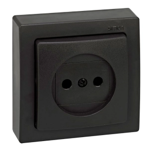base en saillie, 2p, 16a 250v~, ip20, série simon 73 loft, graphite, sous film rétractable
