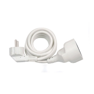 rallongeavec 1 prise, 16 a 250 v~, ip20, câble h05 vv-f 3g1,5 mm², 2 m, blanche