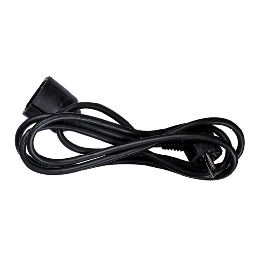 rallonge avec 1 prise, 16a 250v~, 3680w, ip20, câble h05vv-f 3g1,5 mm², 2 m, noir