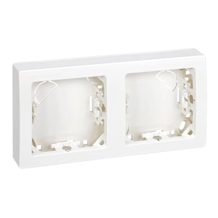 cadre avec base, en saillie, 2 éléments, horizontal, série simon73 loft, blanc, sous film rétractable