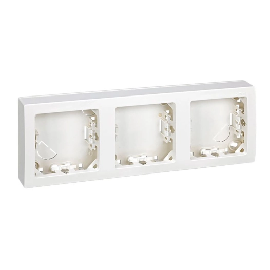cadre avec base, en saillie, 3 éléments, horizontal, série simon73 loft, blanc, sous film rétractable