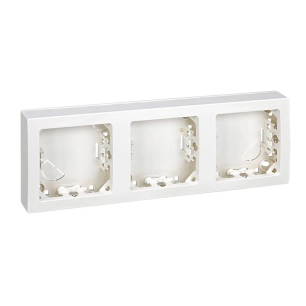 cadre avec base, en saillie, 3 éléments, horizontal, série simon73 loft, blanc, sous film rétractable
