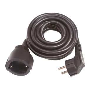 rallonge électrique à 1 prise, 16 a 250 v~, ip20, câble h05 vv-f 3 g1,5 mm², 5 m, noir