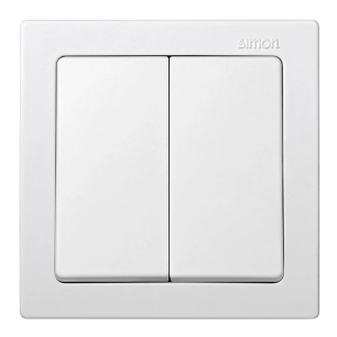 interrupteur double en saillie, 10 ax 250 v~, ip20, série simon73 loft, blanc, sous film rétractable