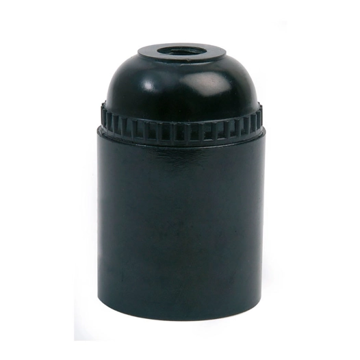 douille de lampe en thermoplastique, lisse, e-27, noire, blister