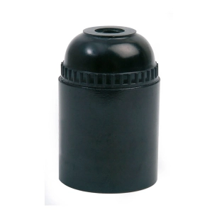 douille de lampe en thermoplastique, lisse, e-27, noire, blister