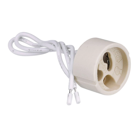douille en céramique, gu10, 250 v~, blanc, blister