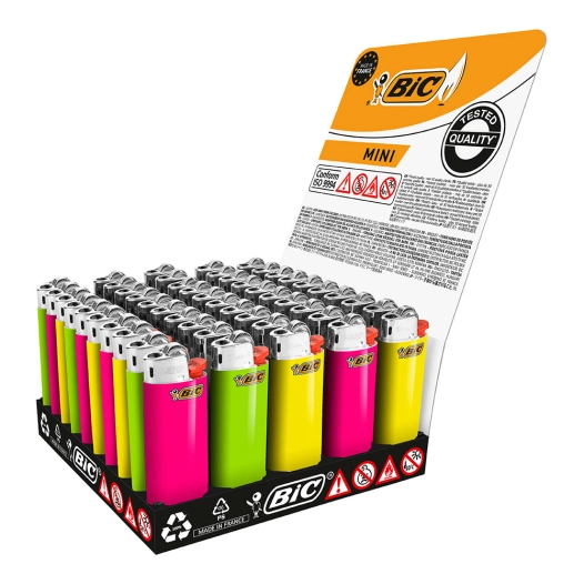 briquet mini, à pierre, tons fluorescents, couleurs assorties