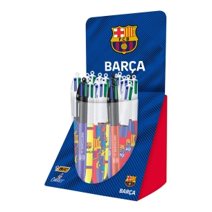 stylo bille fc barça, encre 4 couleurs, modèles variés