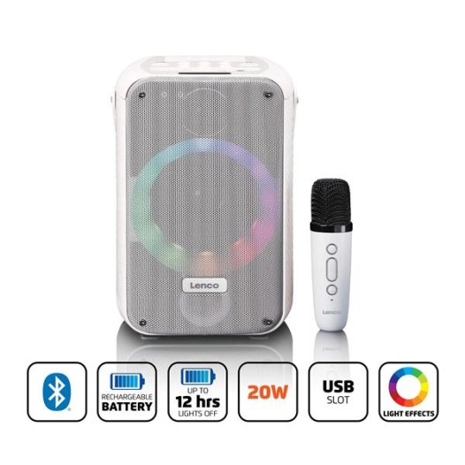 lenco enceinte bluetooth karaoké btc-060wh - lenco