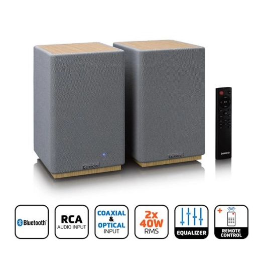 lenco paire d'enceintes bluetooth spb-241wdgy - lenco