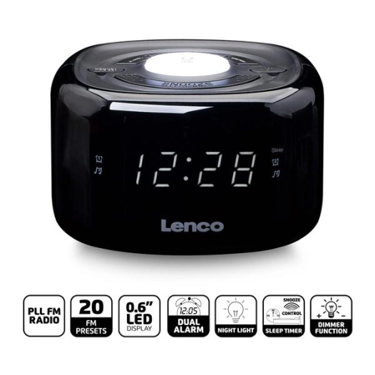 lenco radio-réveil cr-12bk - lenco