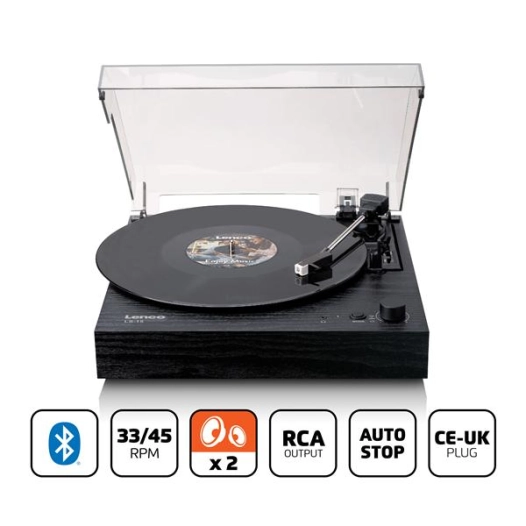 lenco système stéréo tourne-disque ls-15bk - lenco