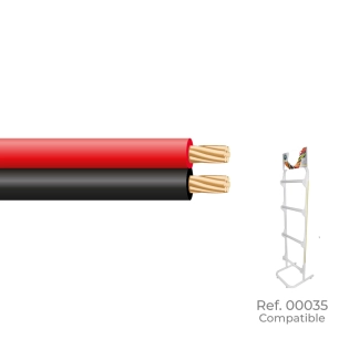 câble parallèle rouge et noir audio 2 x 1,00 mm euro/m