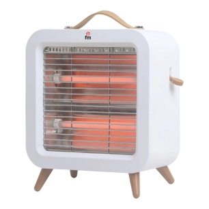 chauffage au sol à quartz ev-400,400 w, anti-basculement, blanc, 22 x 11 x 26 cm
