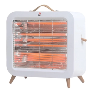 chauffage de sol à quartz ev-700,700 w, anti-basculement, blanc, 35 x 11 x 31 cm